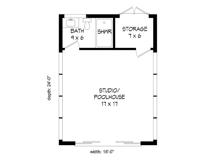 Pool House Plans Modern Pool House Or Studio 062p 0004 At Www Theprojectplanshop Com