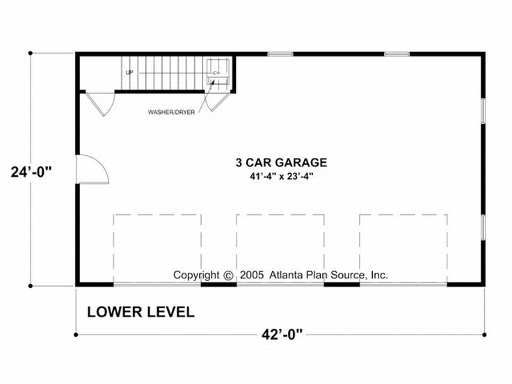 Carriage House With 3 Car Garage, Garage Door Plan