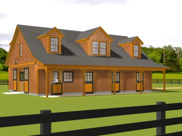 Barn Plan with Apartment, 087B-0004