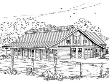 Horse Barn Plan, Front, 051B-0002
