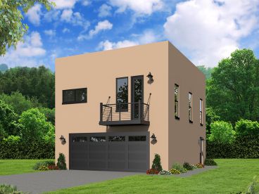 Modern Garage Apartment Plan, 062G-0116