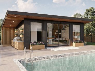 Pool House with Flex Space, 050P-0027