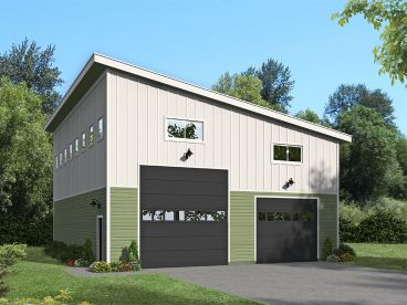 RV Garage Plan with Loft, 062G-0224