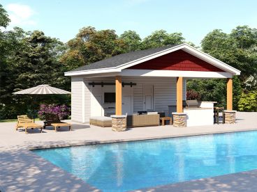 Pool House Plan, 062P-0026