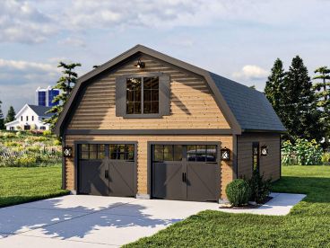Garage with Gambrel Roof, 050G-0187