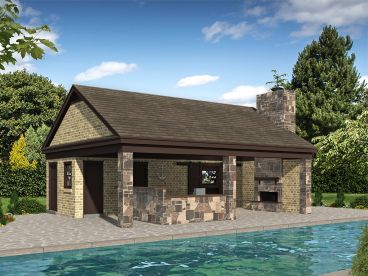 Pool House Plan, 062P-0015