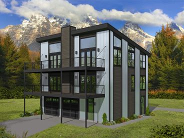 Modern Garage Apartment Plan, 062G-0238