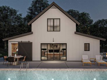 Pool House with Loft, 050P-0034
