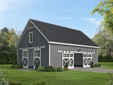 Outbuilding Plan with Loft, 062B-0026