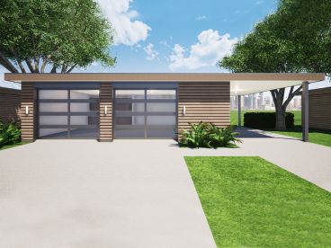 Garage Plan with Carport, 052G-0027