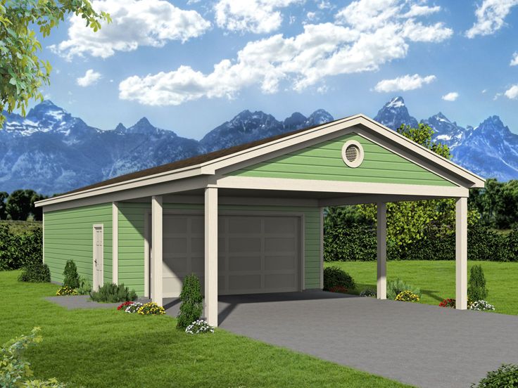 Garage Plans with Carports 2 Car Garage with Carport and 