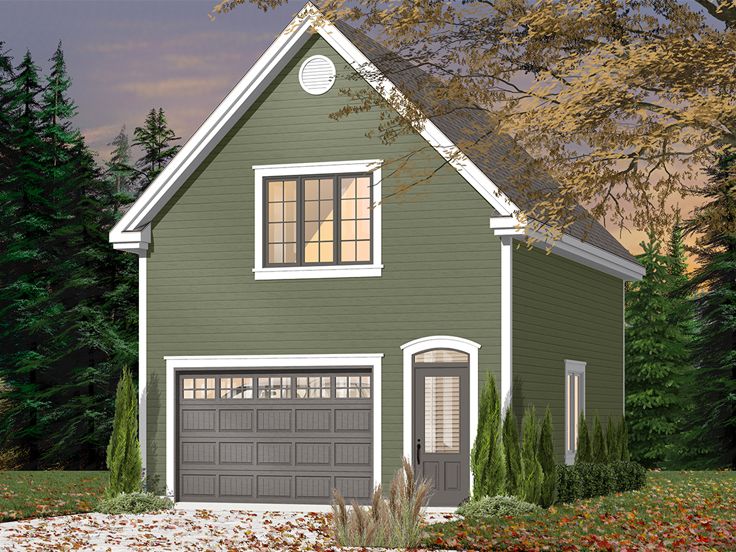 Car Garage Plan With Loft 028g 0045, One Car Garage Plans With Apartment Above
