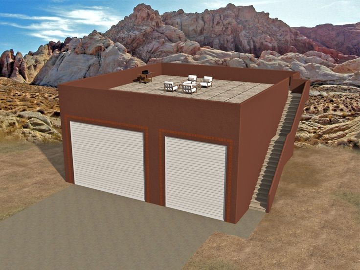 Tandem Garage Plans Rv, Garage With Rooftop Deck Plans