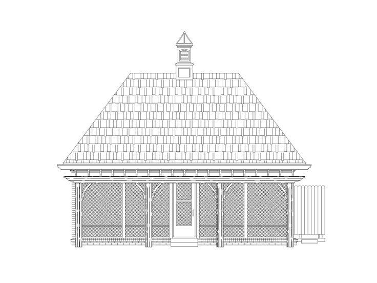 Pool House with Screened Porch, 006P-0012
