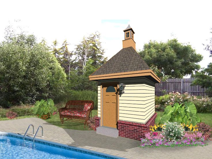 Pool House Plan, 006P-0001