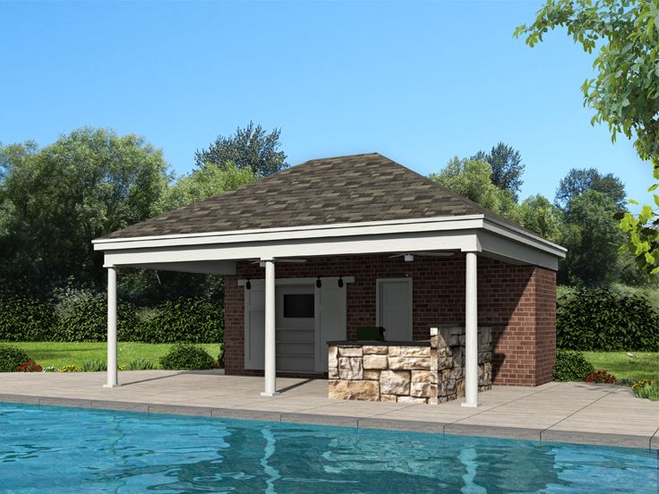 Pool House Plan, 062P-0007