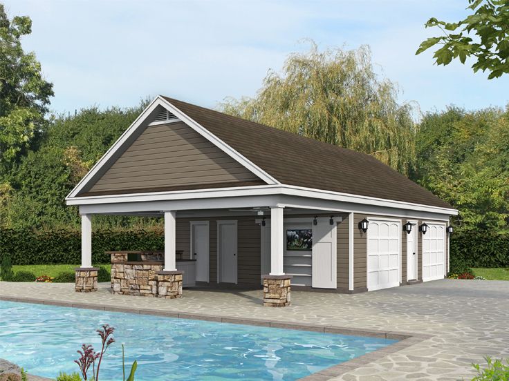 Pool House Plan, 062P-0011
