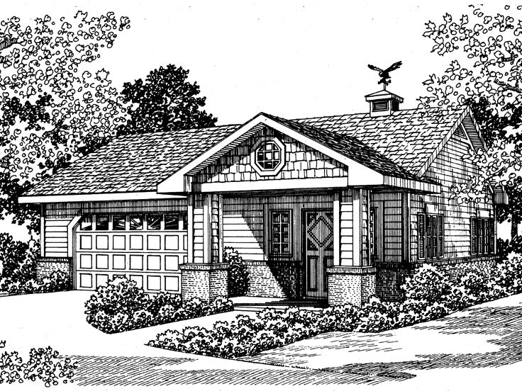 2-Car Garage with Office, 057G-0028