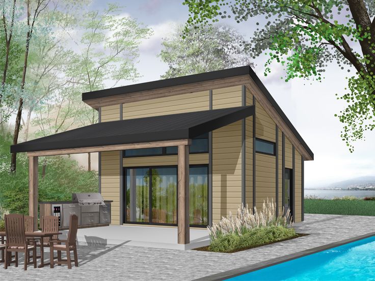Pool House Design, 028P-0002